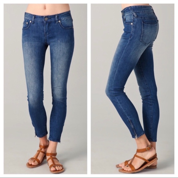Free People Denim - Free People zip ankle stretch denim skinny jeans